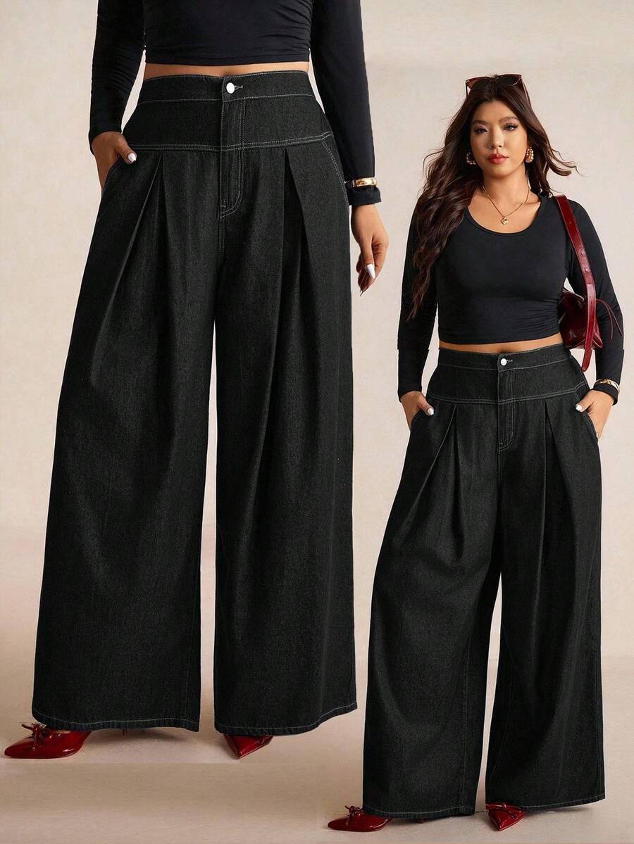 CZARNE SPODNIE JEANS 