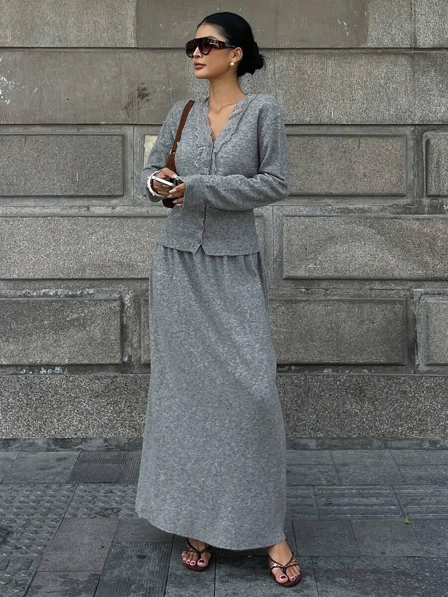 komplet sweter spódnica
