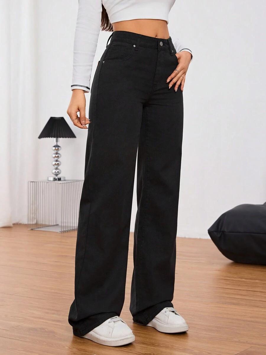 CZARNE SPODNIE JEANS