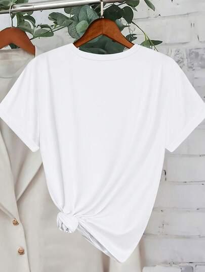 biały t-shirt print