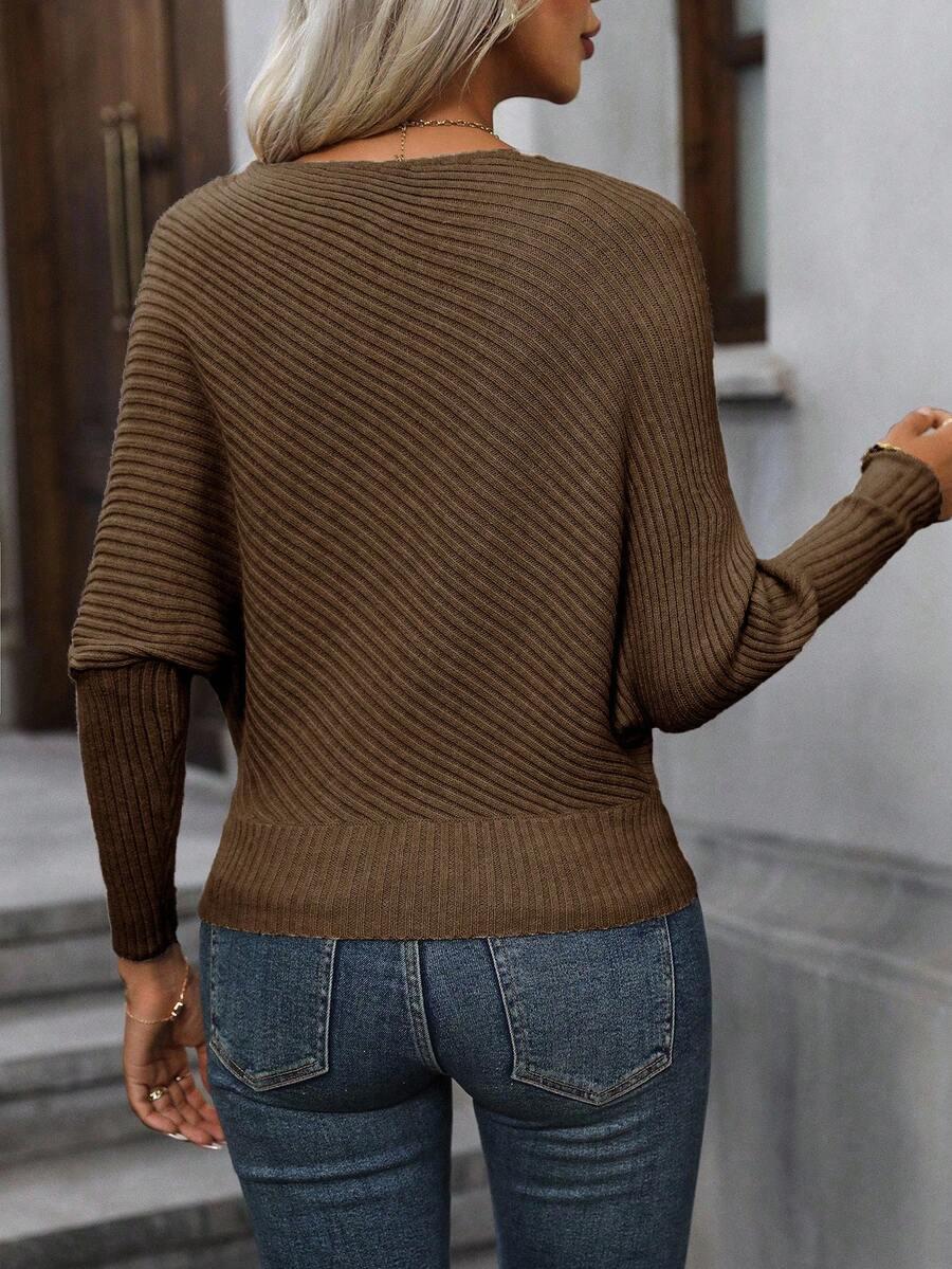 BRĄZOWY SWETER CASUAL
