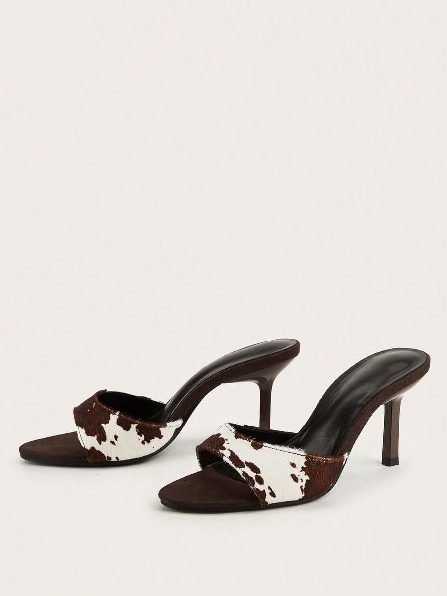 klapki obcas animal print