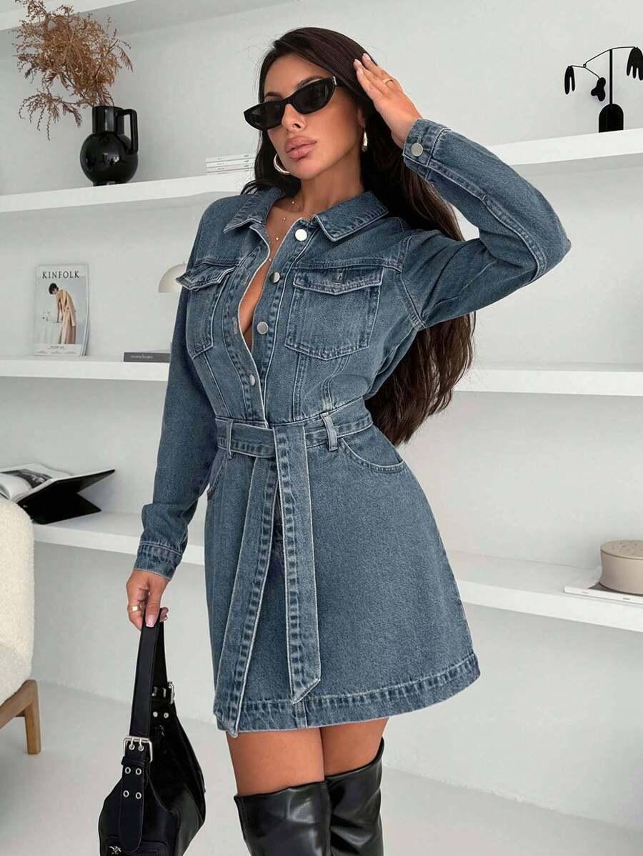 NIEBIESKA SUKIENKA JEANS 