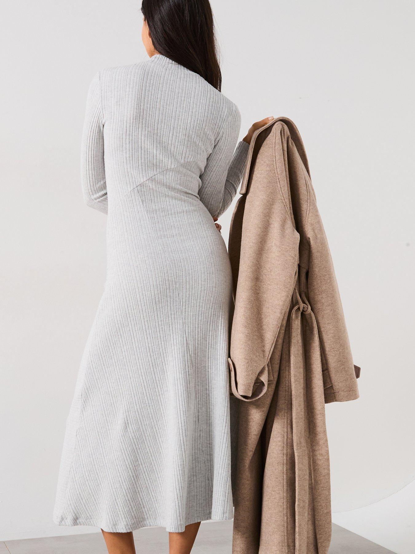 RIVER ISLAND SUKIENKA Z PRĄŻKOWANEJ DZIANINY 
