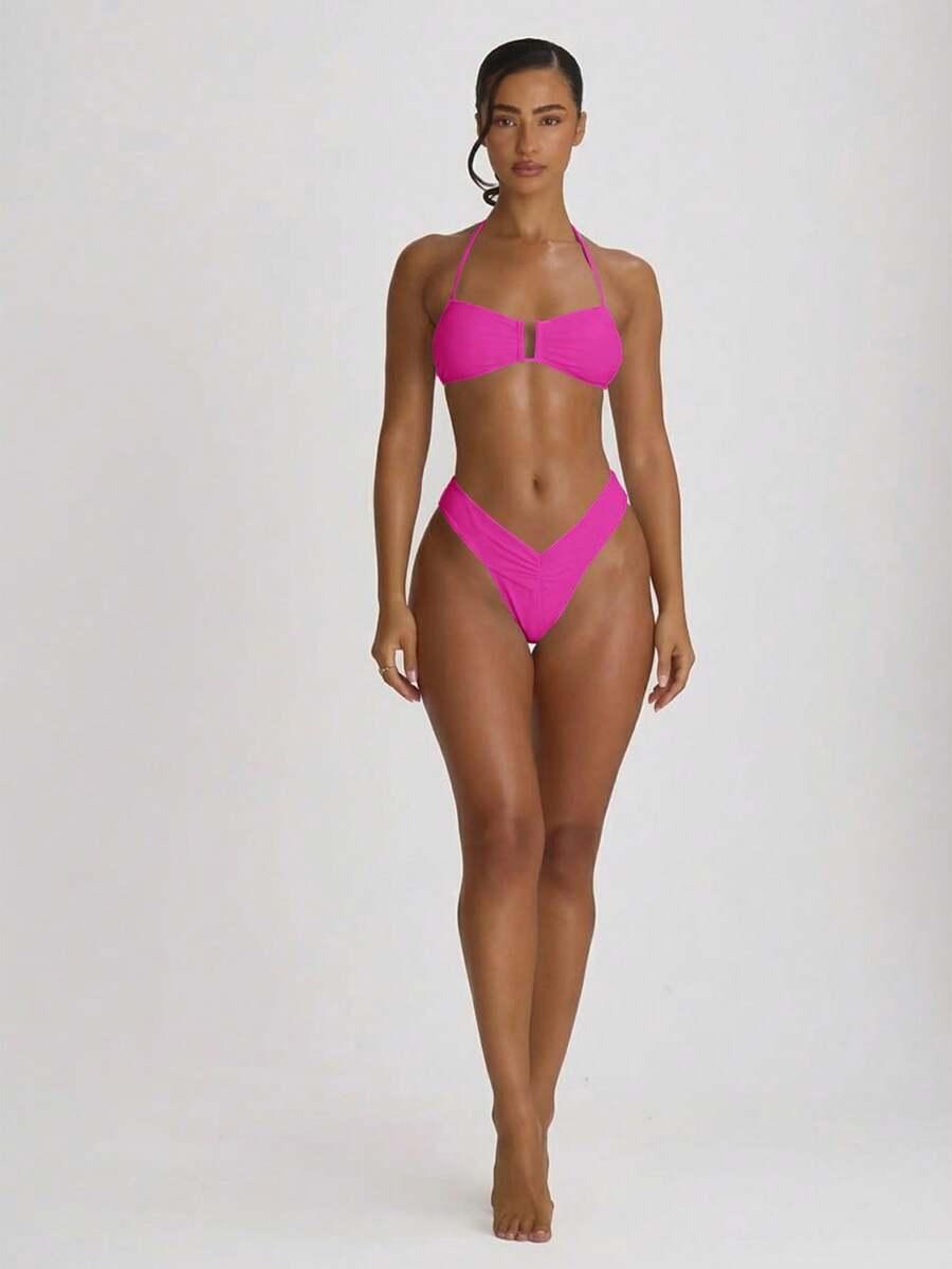 różowy dół od bikini