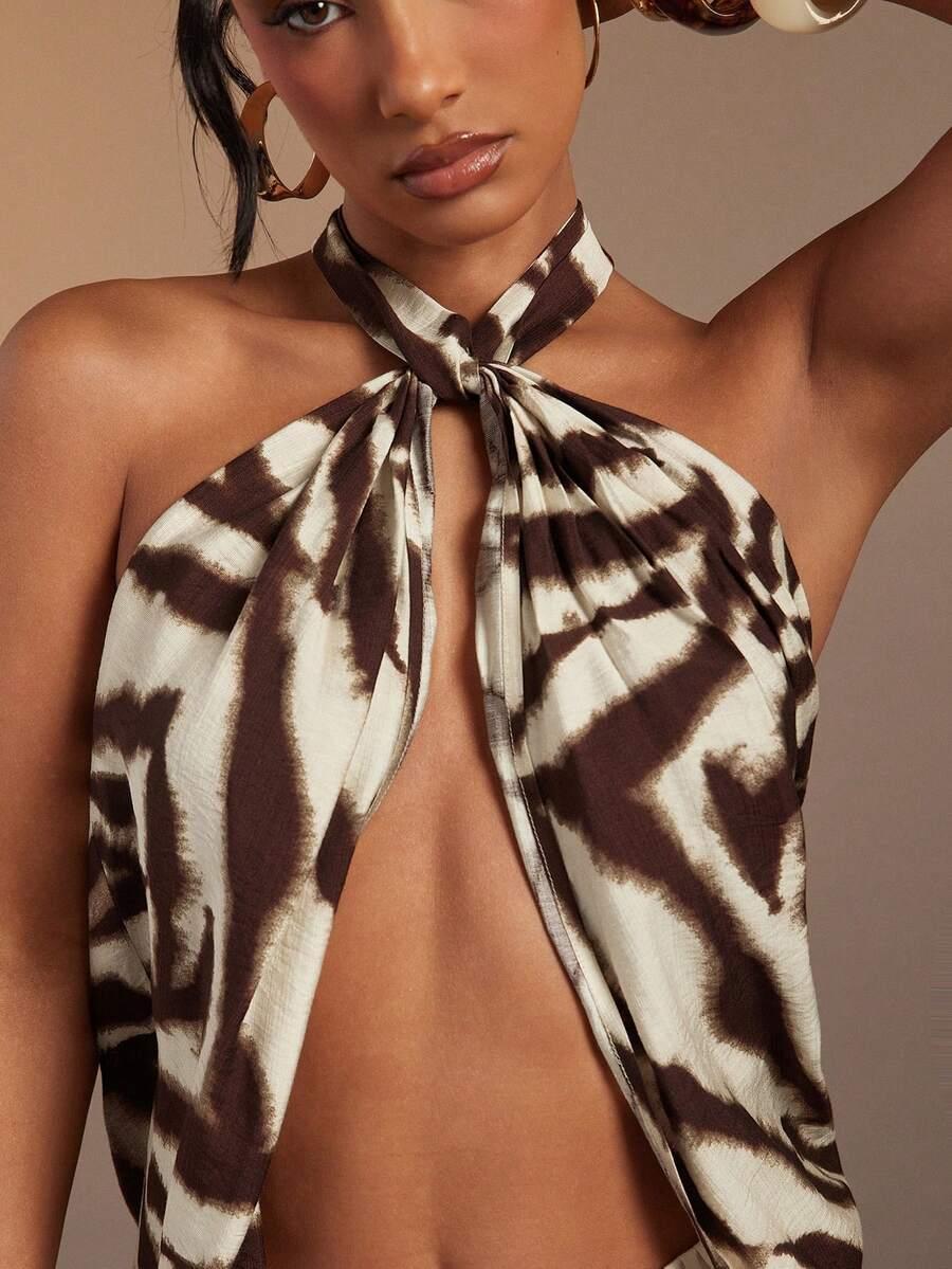 TOP WIĄZANIE ANIMAL PRINT