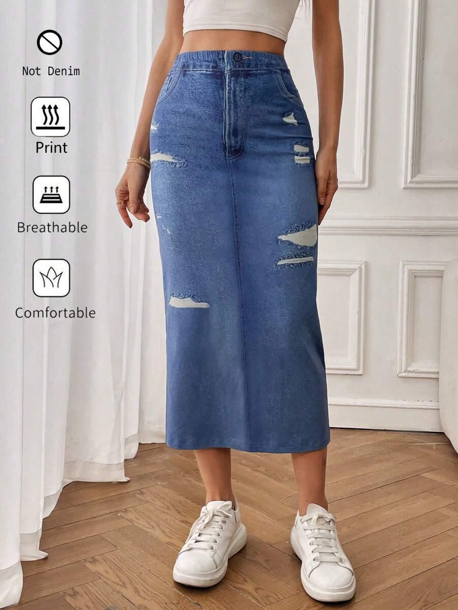 SPÓDNICA MIDI PROSTA 