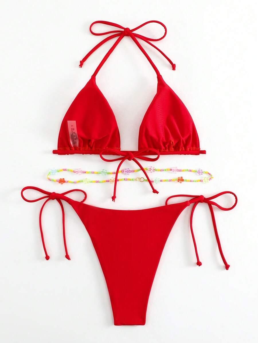 czerwona góra od bikini