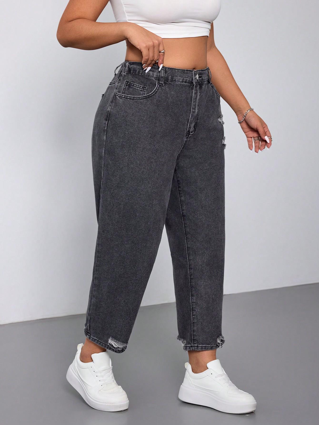SZARE SPODNIE JEANS