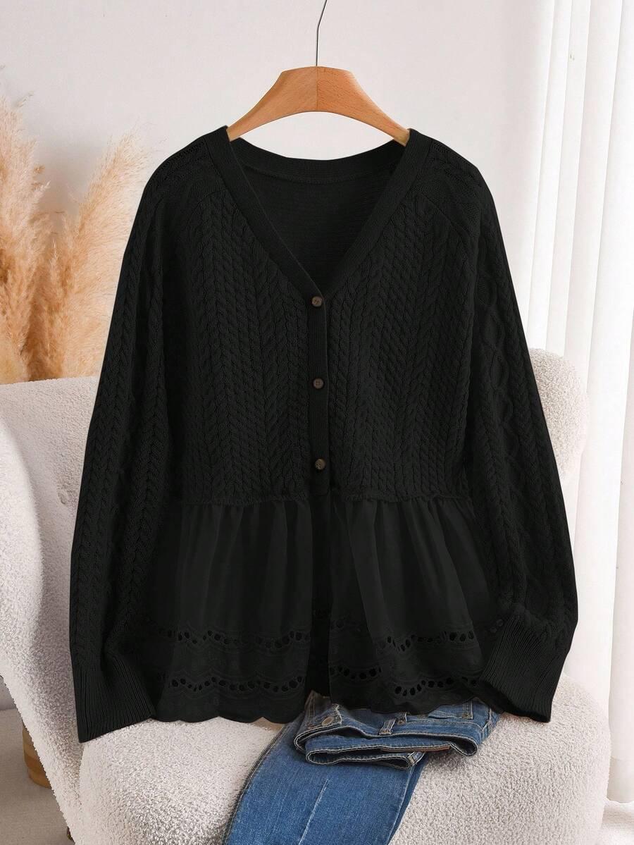 CZARNY SWETER GUZIKI 