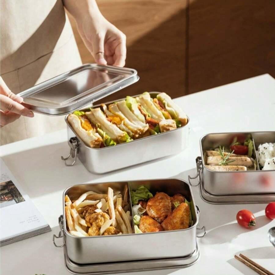 srebrne pudełko lunchbox