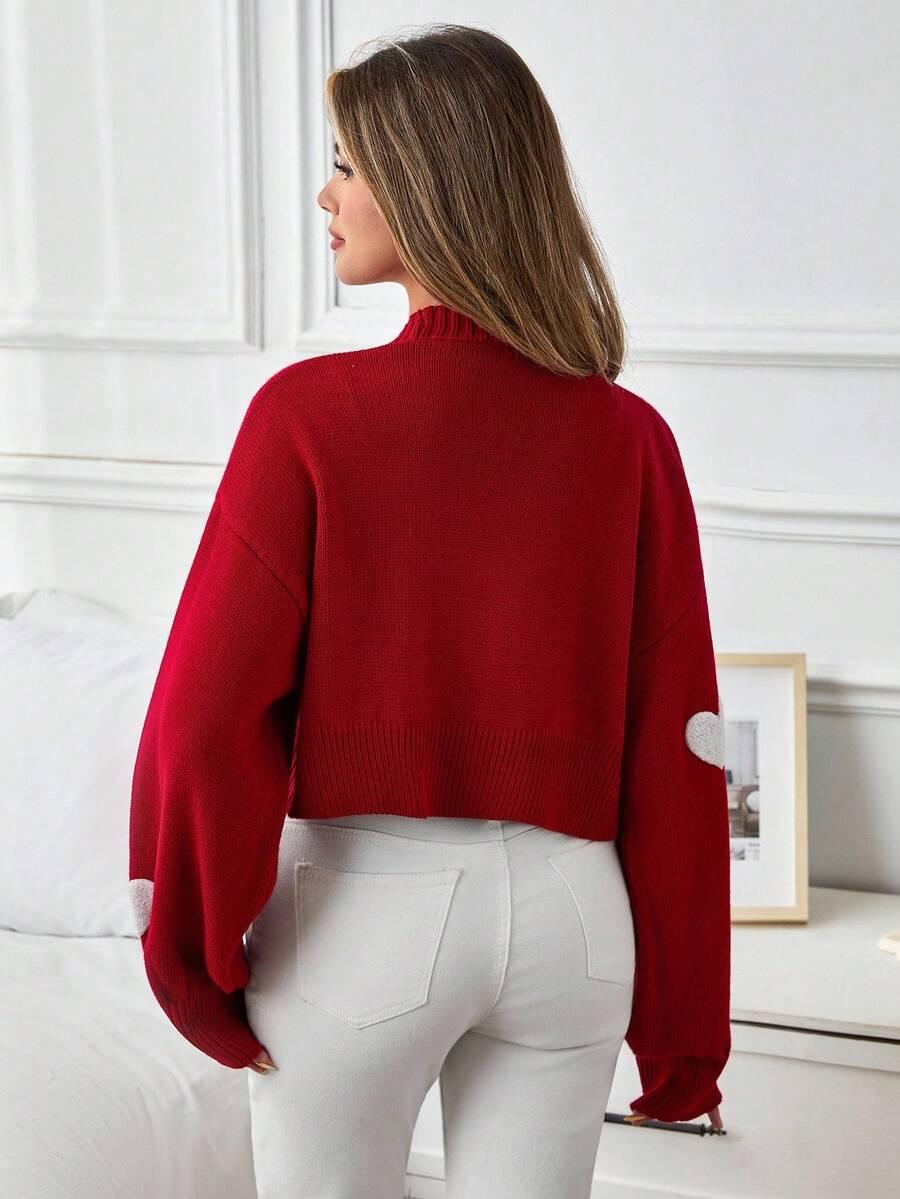 CZERWONY SWETER NARZUTKA SERCA