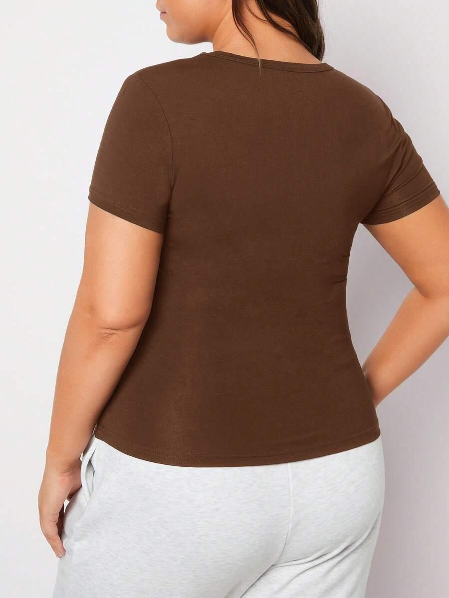 brązowy t-shirt basic