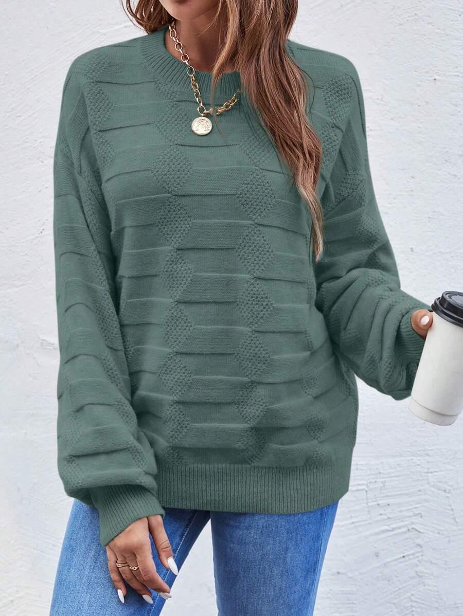 ZIELONY SWETER DZIANINA STÓJKA