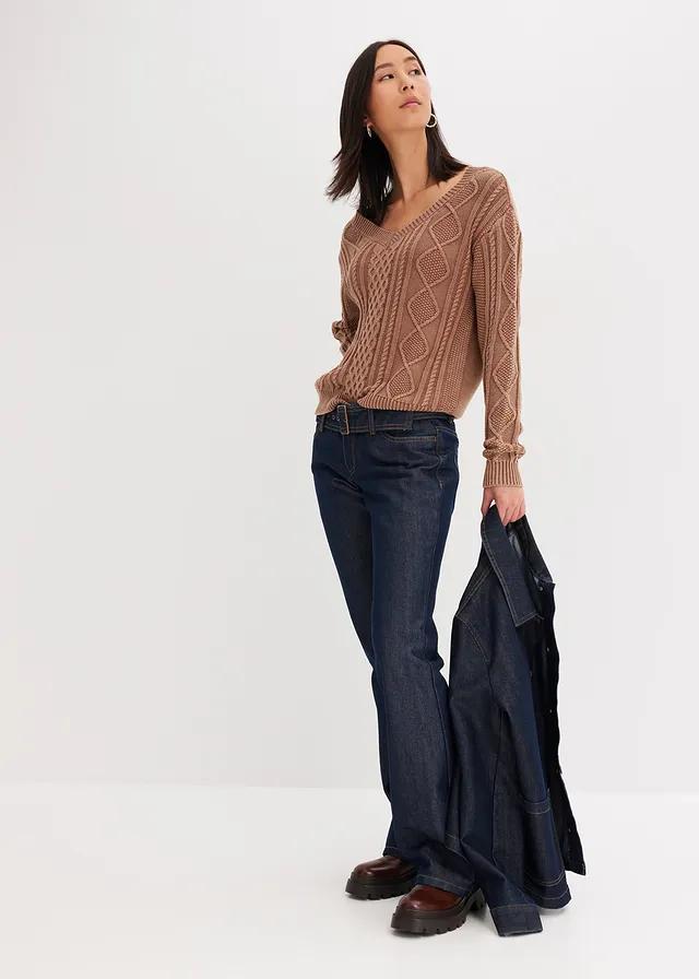 SPODNIE JEANS DZWONY 