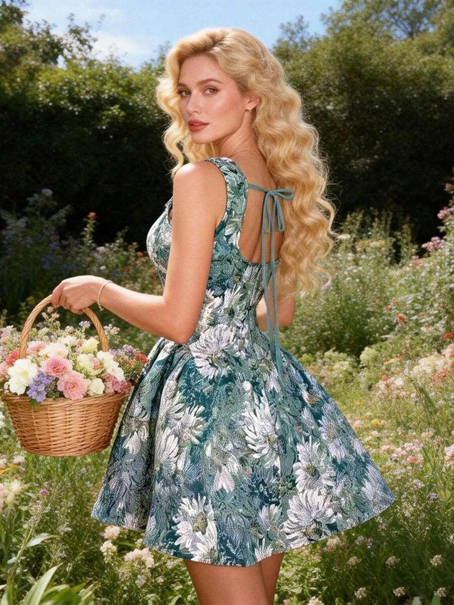 NIEBIESKA MINI SUKIENKA