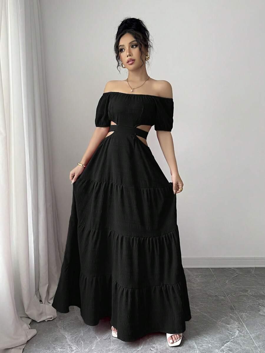 czarna maxi sukienka