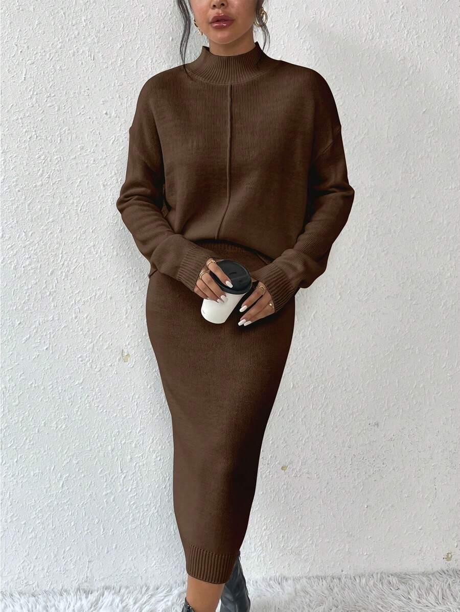 KOMPLET SWETER SPÓDNICA