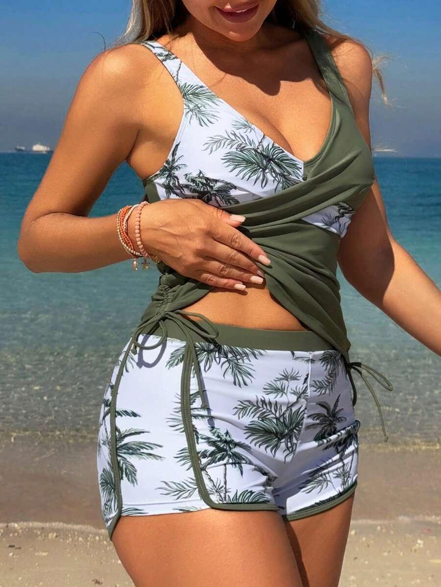 GÓRA OD BIKINI print tropical kontrast