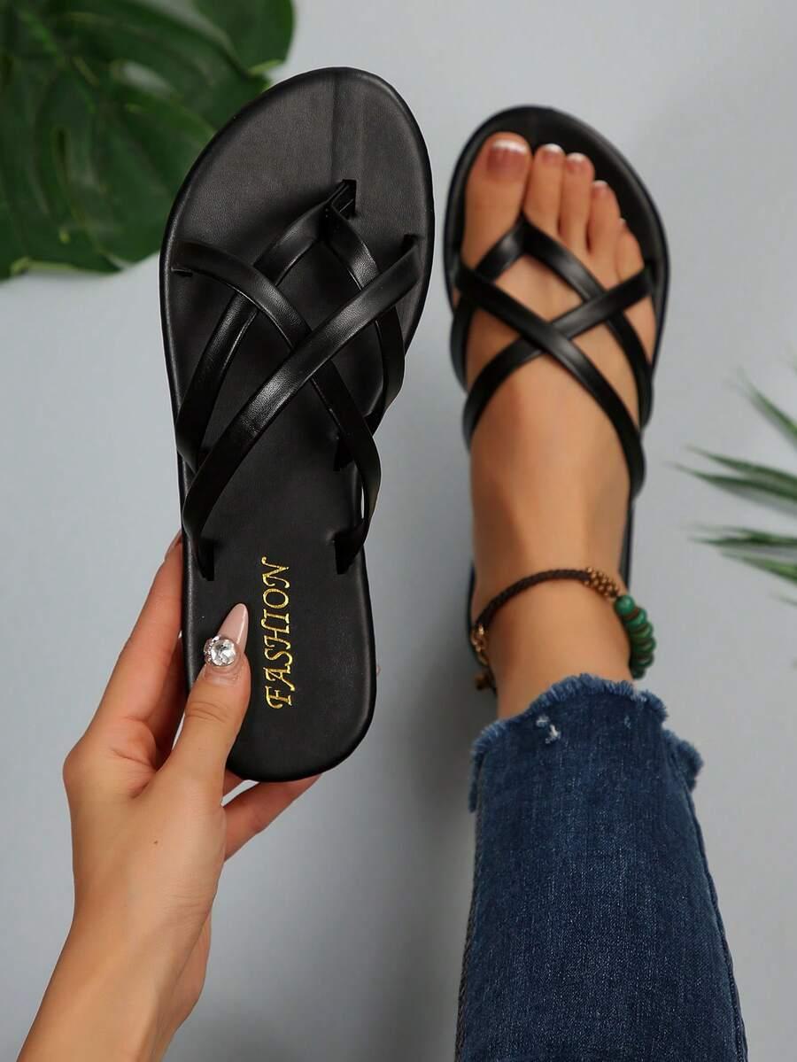 CZARNE KLAPKI CASUAL