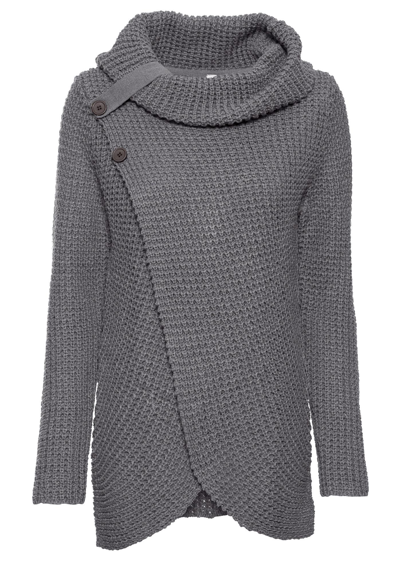 SWETER DZIANINOWY Z GUZIKAMI