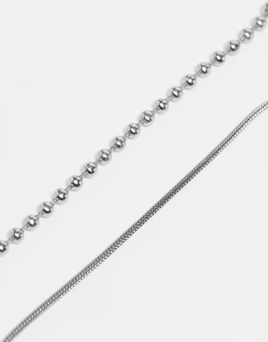 zestaw srebrna bransoletka 2-pack