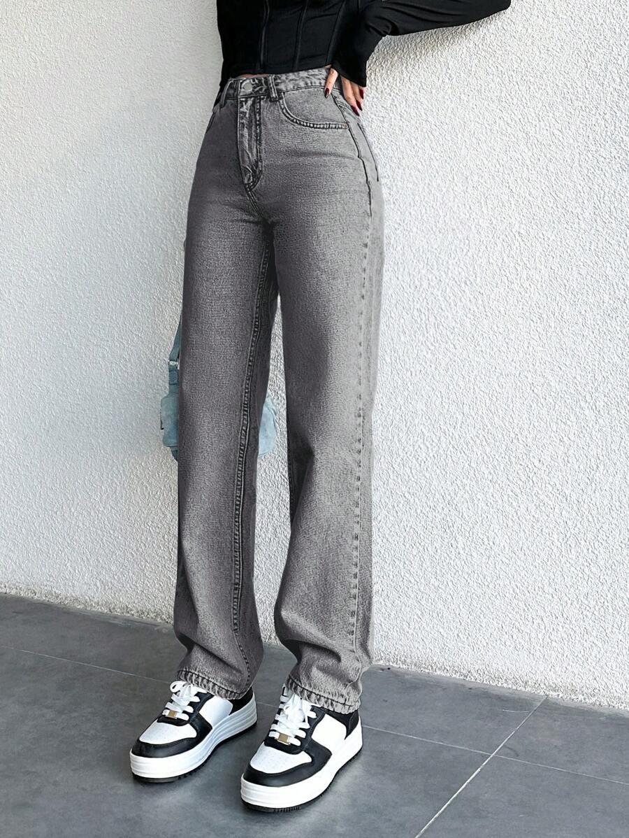 SZARE SPODNIE JEANS 