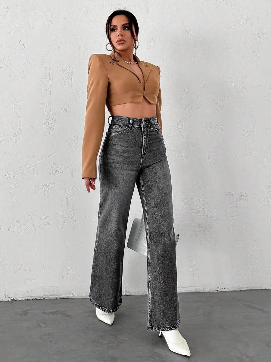 SZARE SPODNIE JEANS 