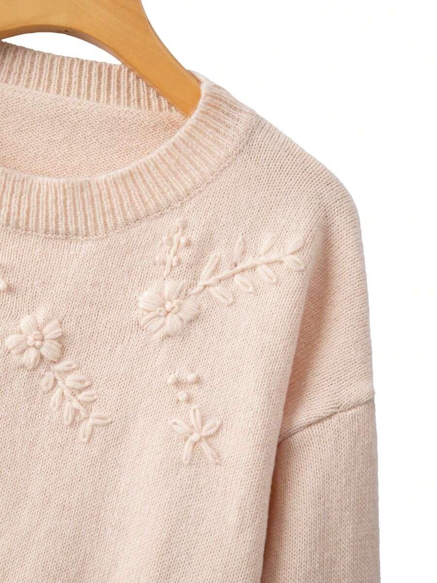 sweter haft kwiaty