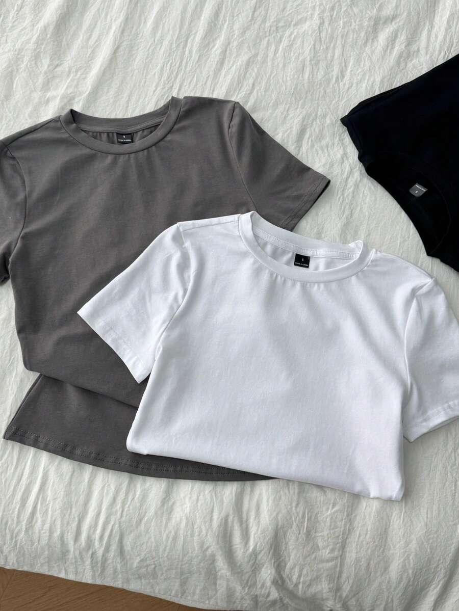gładki t-shirt 2-pack