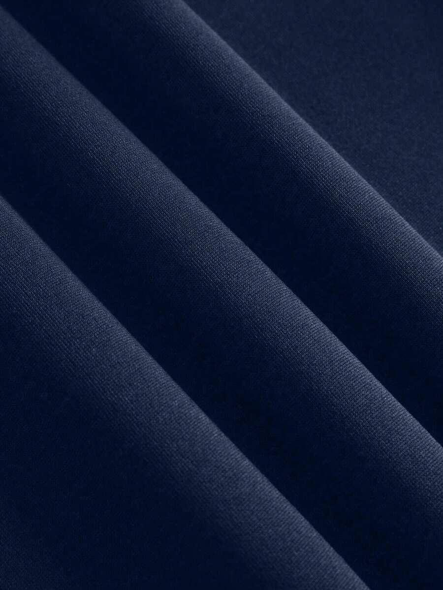GRANATOWA BLUZKA PRINT
