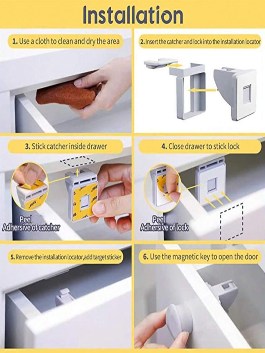 magnetyczne zabezpieczenia do szafek 4-pack