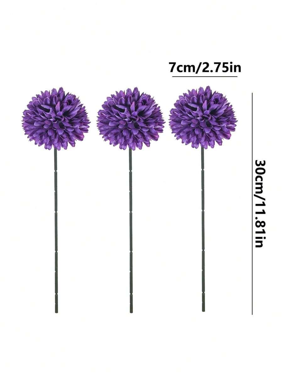 FIOLETOWY SZTUCZNY KWIAT 3-PACK