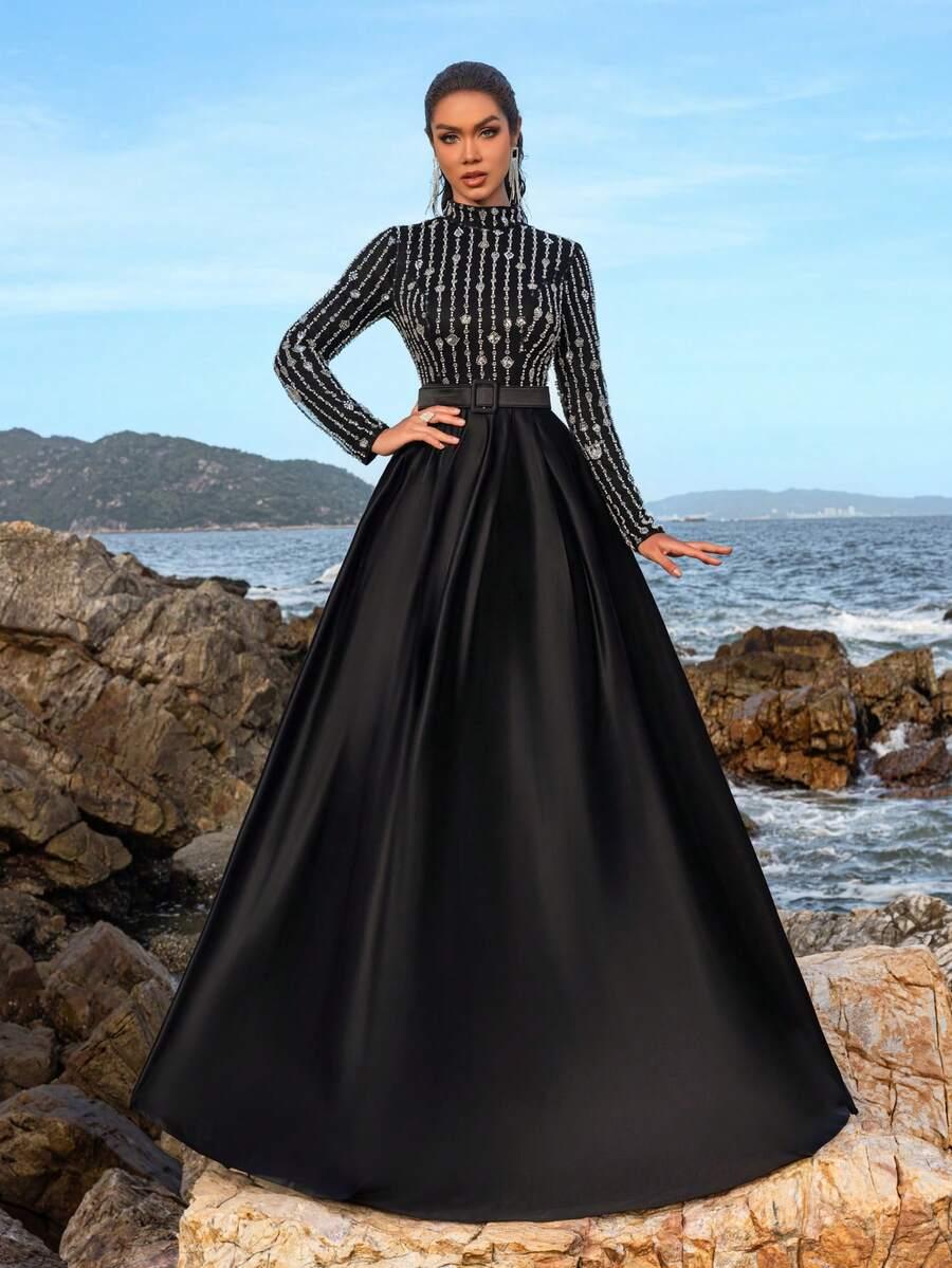 CZARNA MAXI SUKIENKA