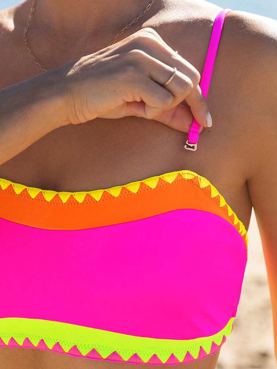 neonowy DWUCZĘŚCIOWY STRÓJ KĄPIELOWY 