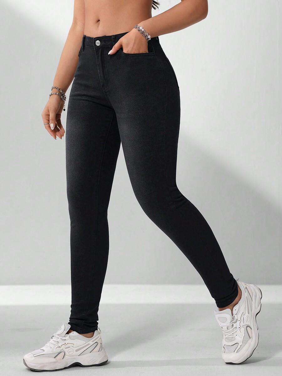 CZARNE SPODNIE JEANS RURKI