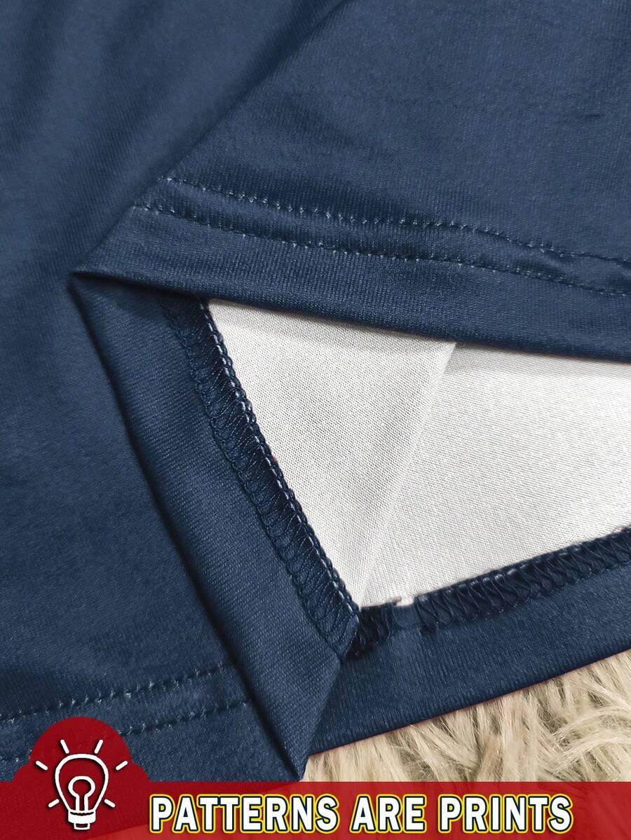 niebieski top print