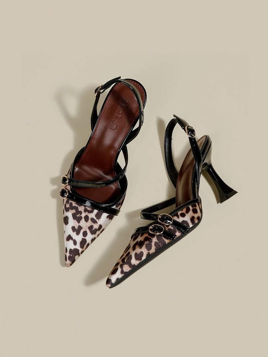 czółenka animal print obcas
