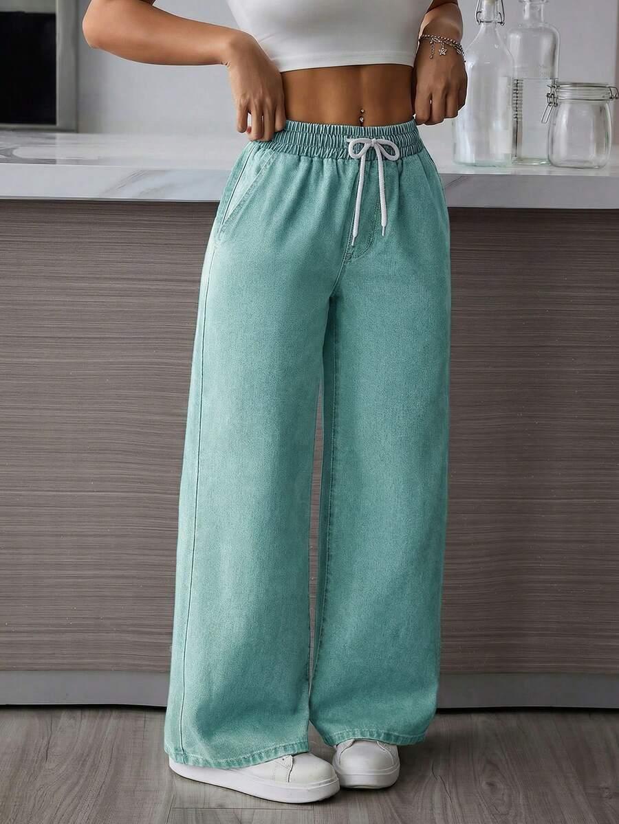 ZIELONE SPODNIE JEANS