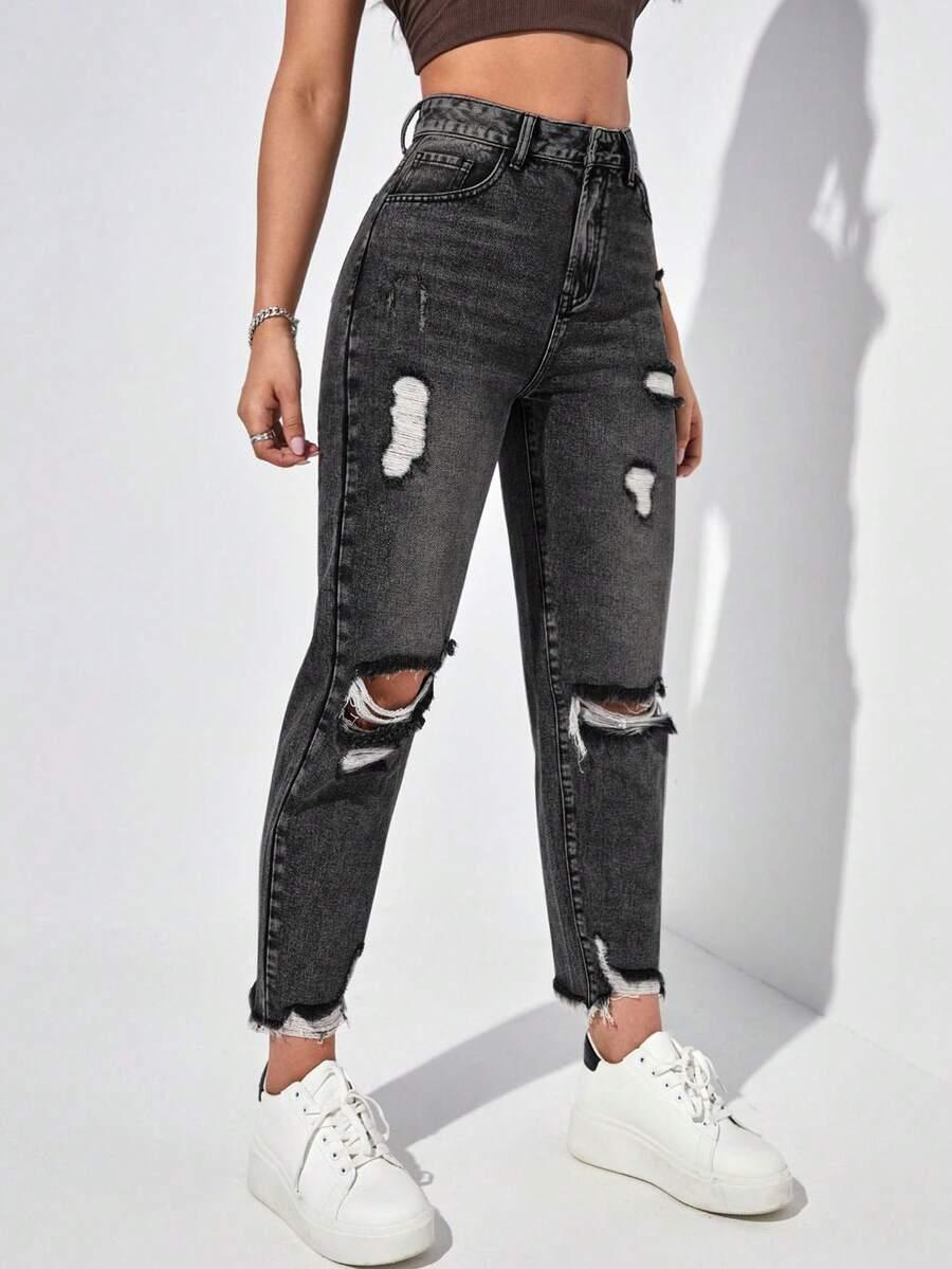 czarne spodnie jeans 