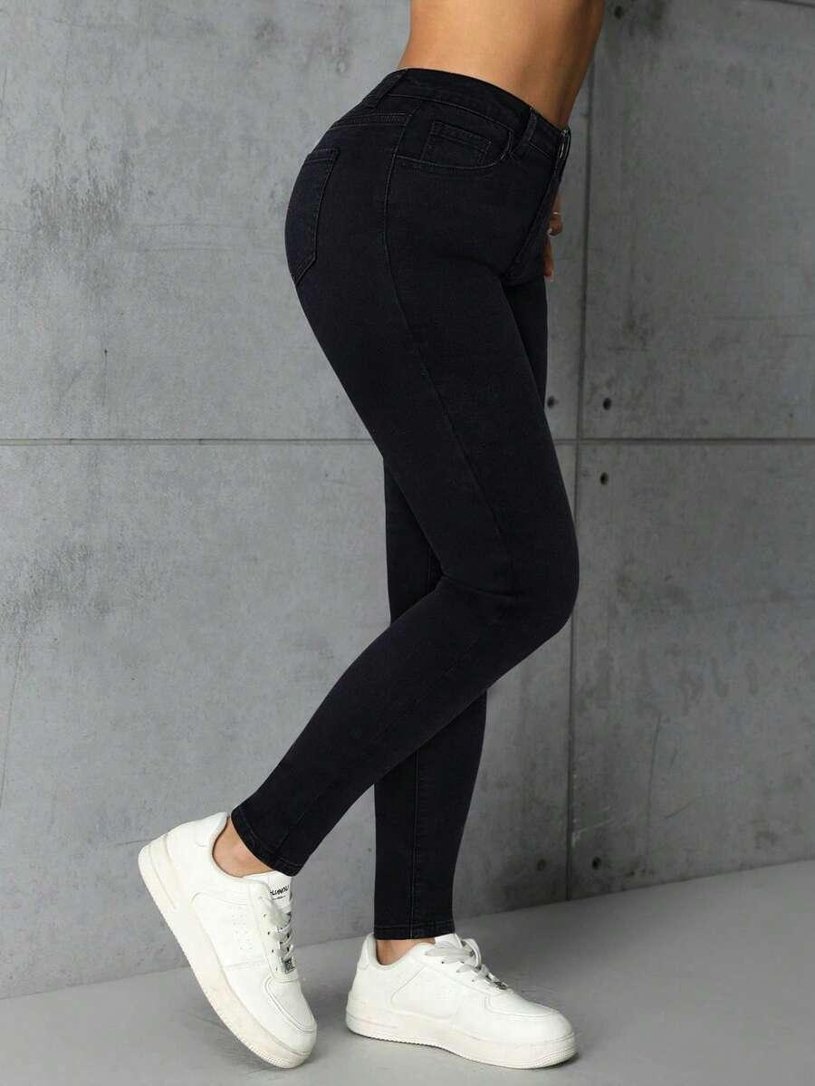 CZARNE JEANSY RURKI