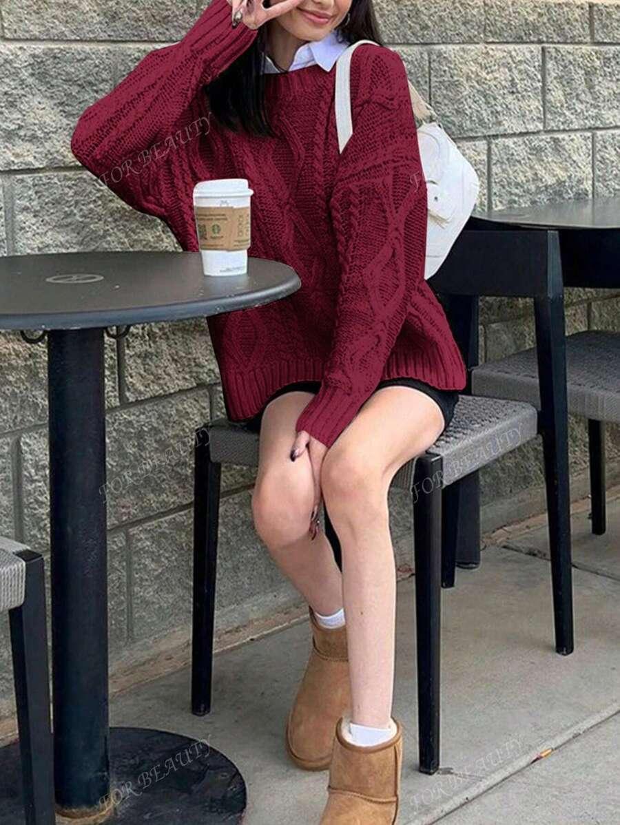 CZERWONY SWETER OVERSIZE