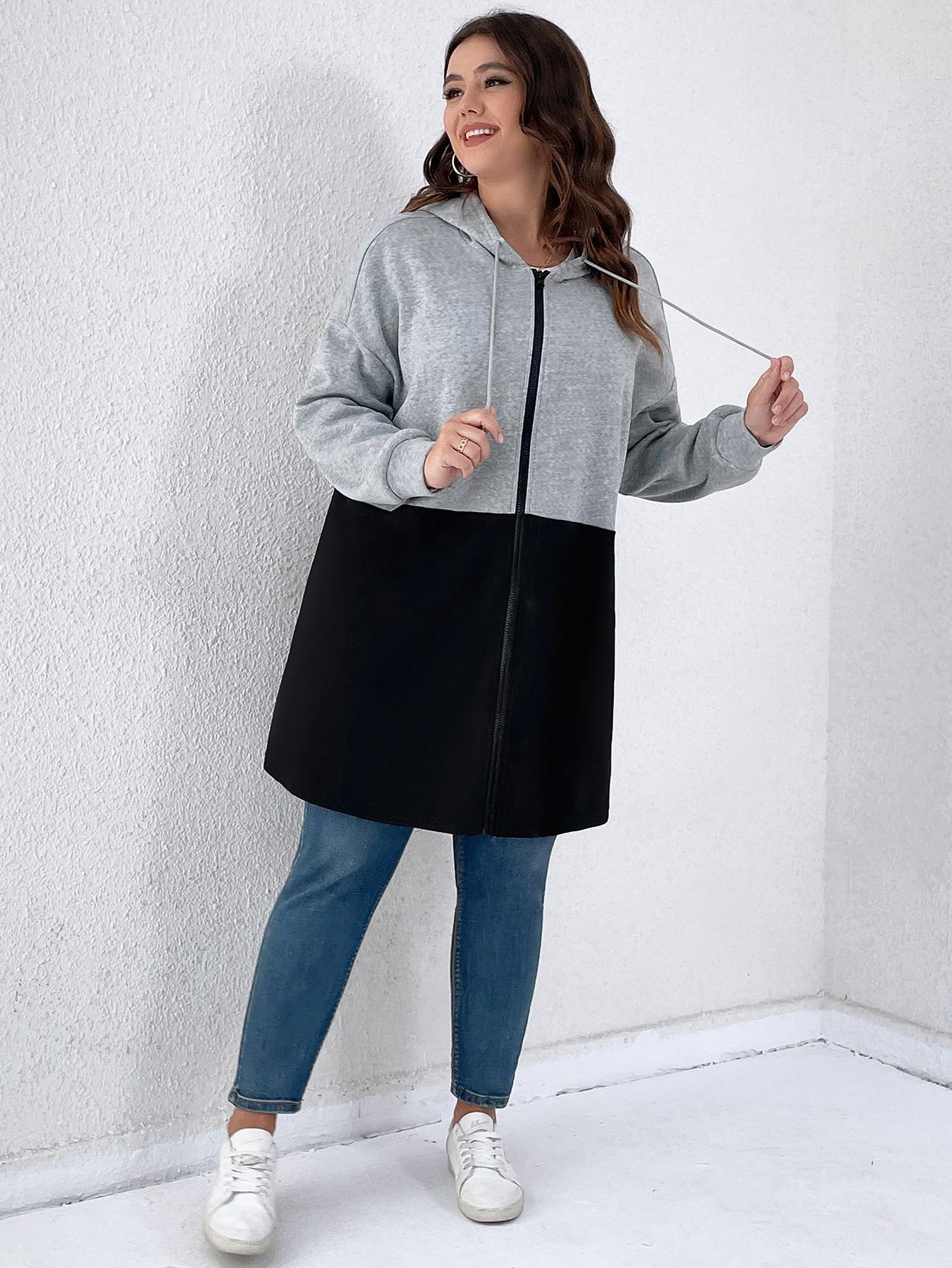 BLUZA Z KAPTUREM KONTRAST