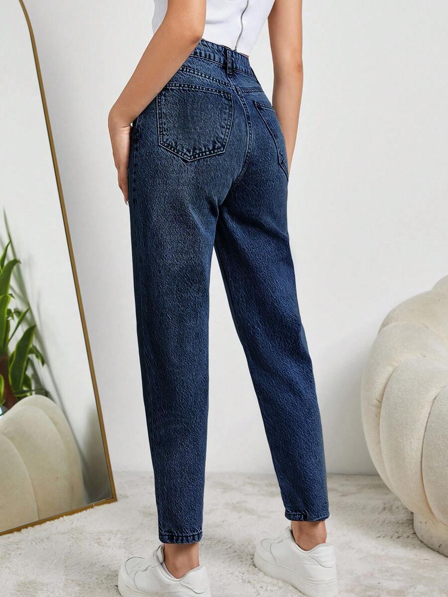 GRANATOWE SPODNIE JEANS