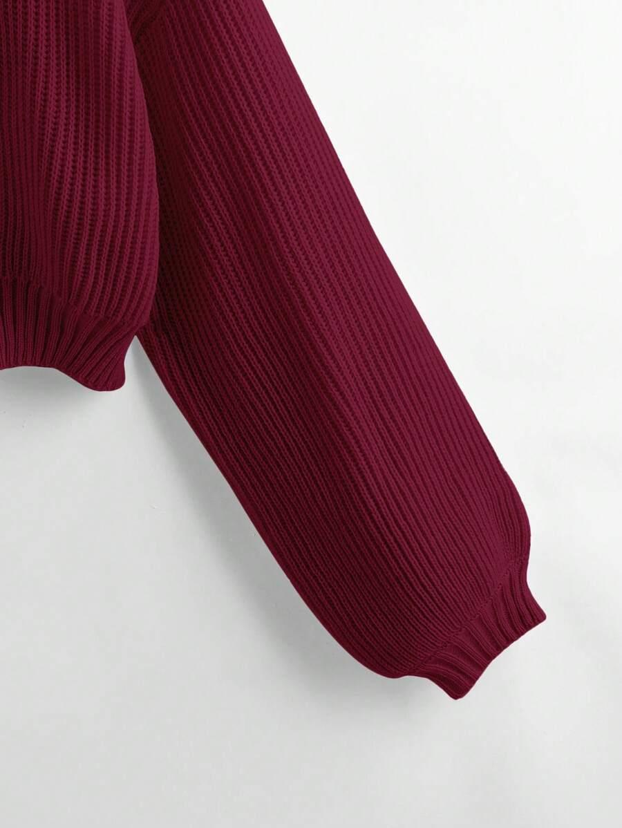 BORDOWY KRÓTKI SWETER 