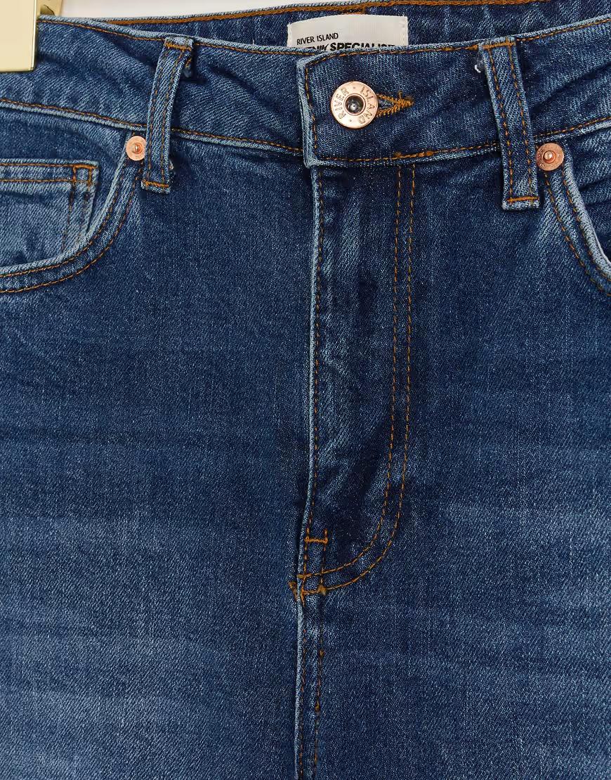 NIEBIESKIE SPODNIE MOM JEANS WYSOKI STAN