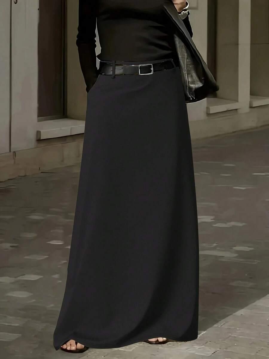CZARNA MAXI SPÓDNICA