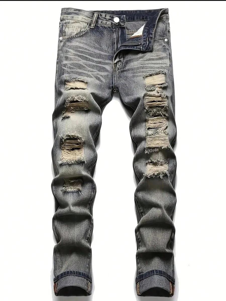niebieskie spodnie jeans