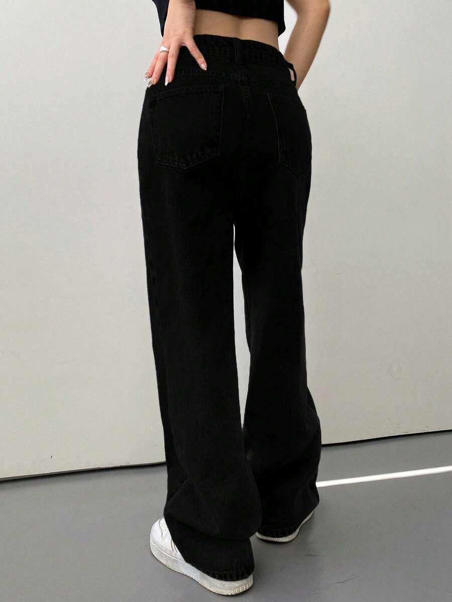 CZARNE SPODNIE JEANS