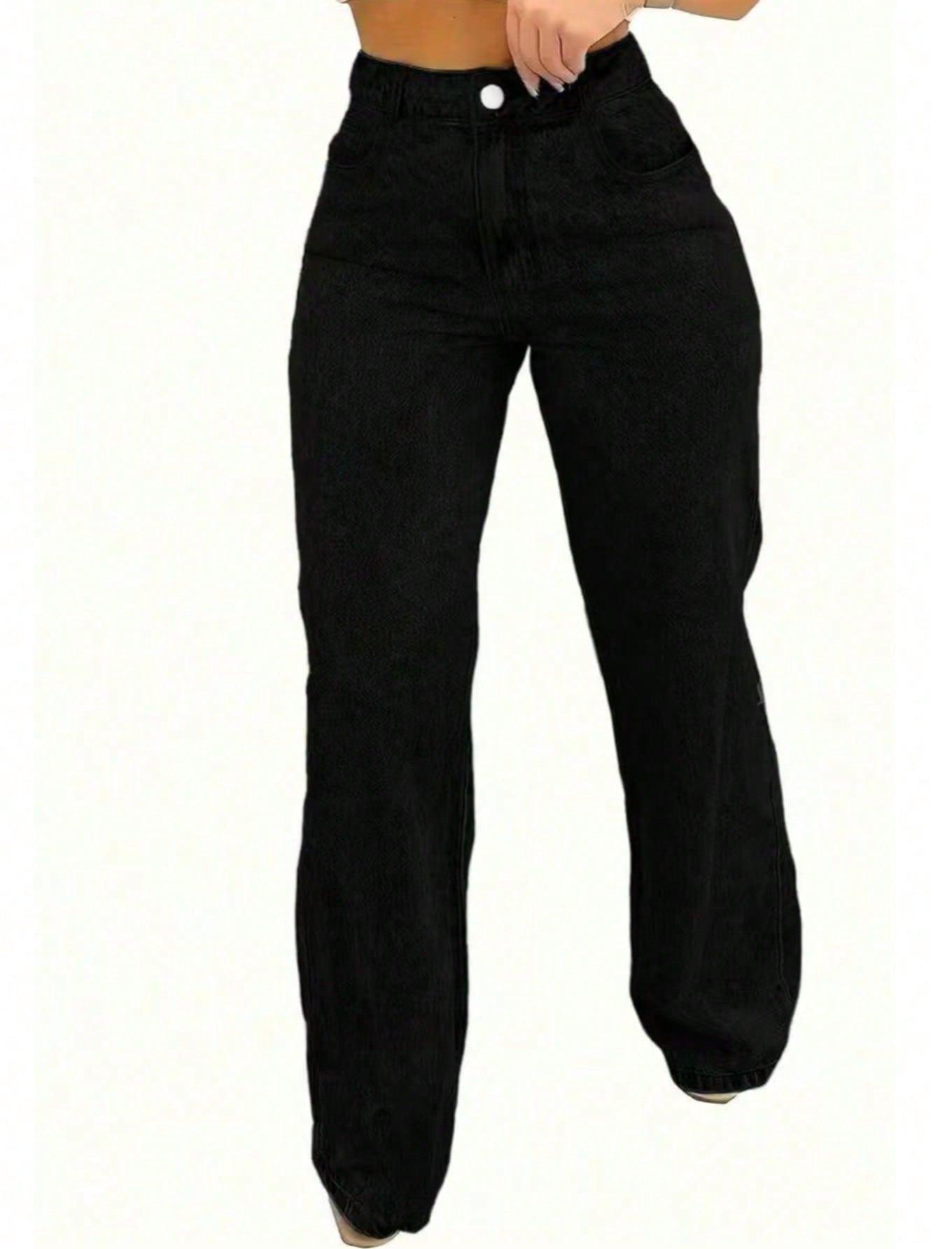 CZARNE SPODNIE JEANS